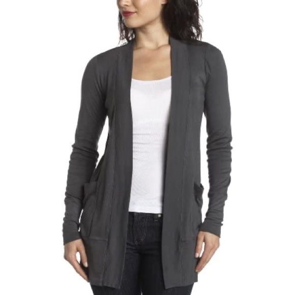 Splendid Cotton Modal Gray 1X1 Open Cardigan STAG3255 Size Small - Picture 1 of 9